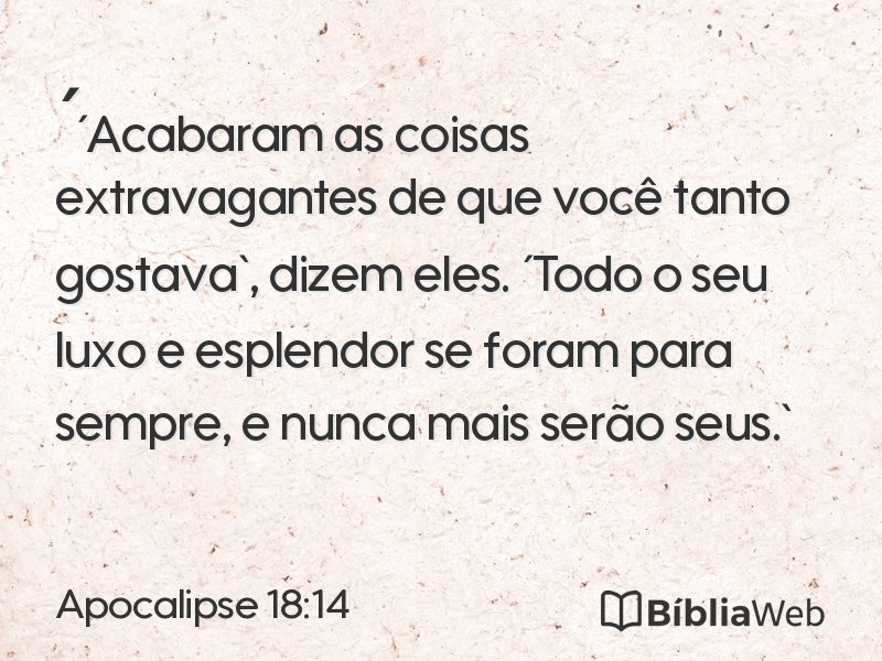 Apocalipse 18:14 em imagem para compartilhar