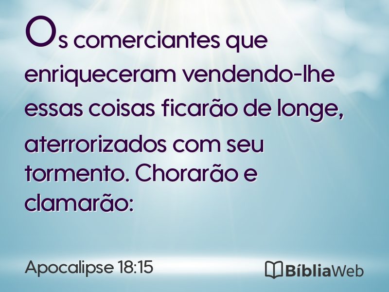 Apocalipse 18:15 em imagem para compartilhar