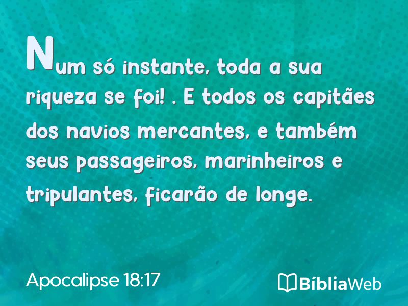 Apocalipse 18:17 em imagem para compartilhar