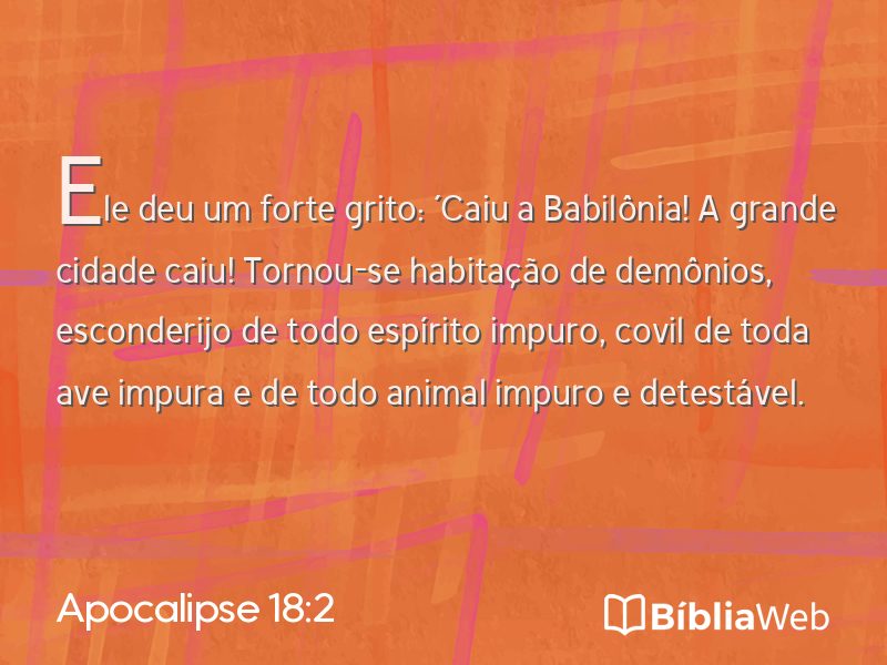 Apocalipse 18:2 em imagem para compartilhar