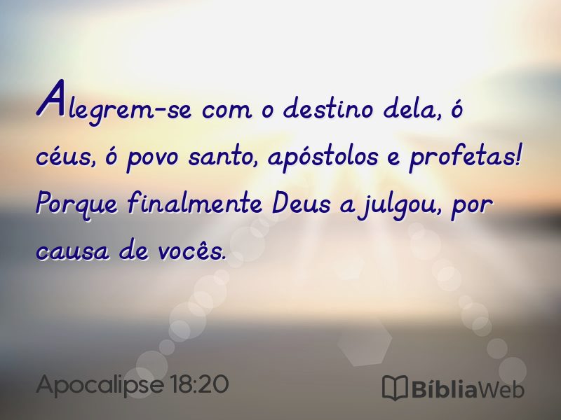 Apocalipse 18:20 em imagem para compartilhar