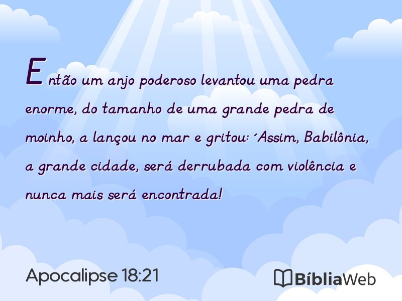 Apocalipse 18:21 em imagem para compartilhar