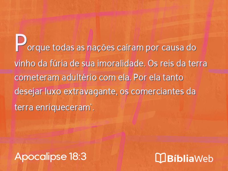 Apocalipse 18:3 em imagem para compartilhar