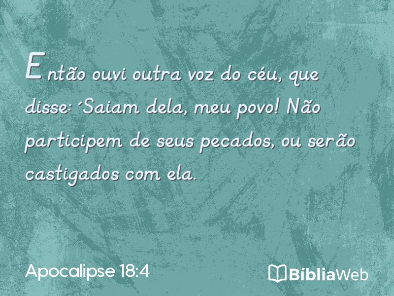 Apocalipse 18:4 em imagem para compartilhar