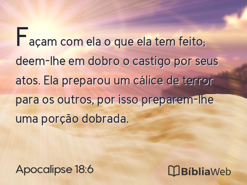 Apocalipse 18:6 em imagem para compartilhar