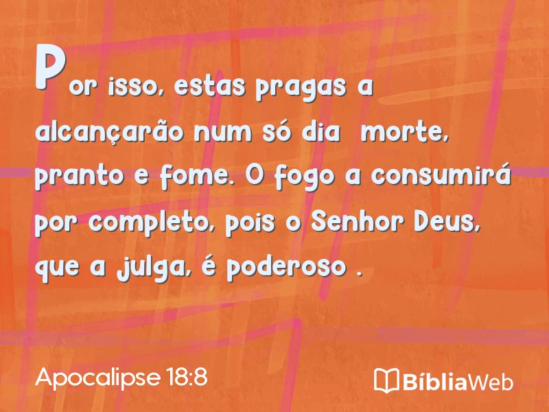 Apocalipse 18:8 em imagem para compartilhar