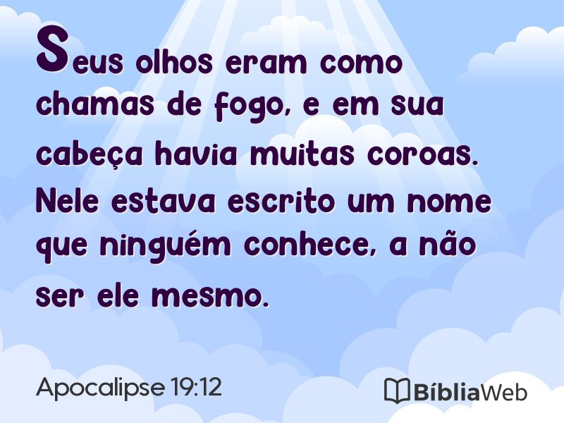 Apocalipse 19:12 em imagem para compartilhar