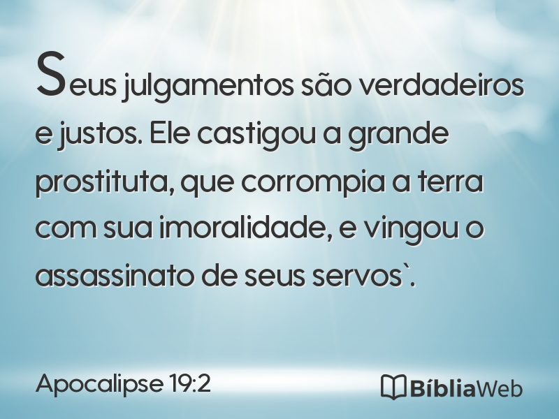 Apocalipse 19:2 em imagem para compartilhar