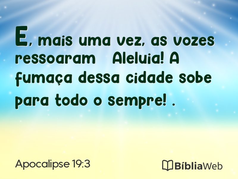Apocalipse 19:3 em imagem para compartilhar