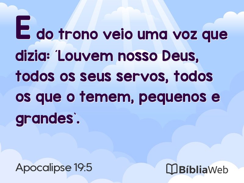 Apocalipse 19:5 em imagem para compartilhar