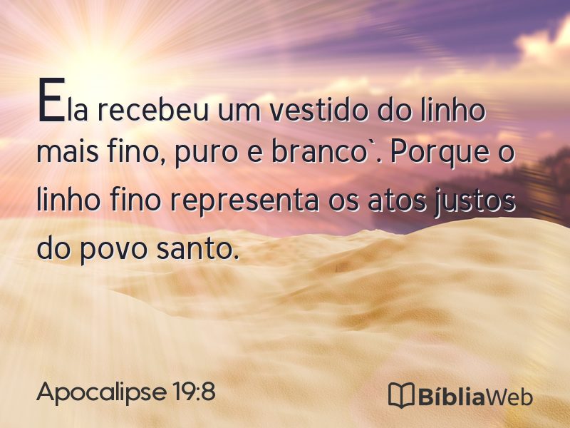 Apocalipse 19:8 em imagem para compartilhar