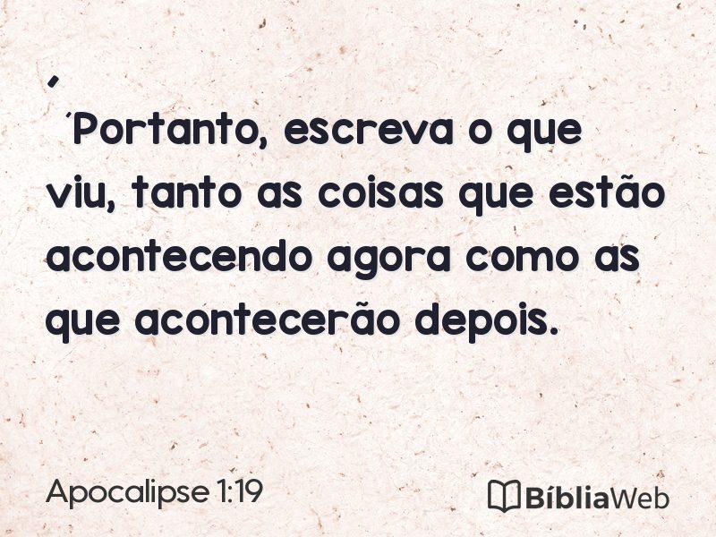 Apocalipse 1:19 em imagem para compartilhar