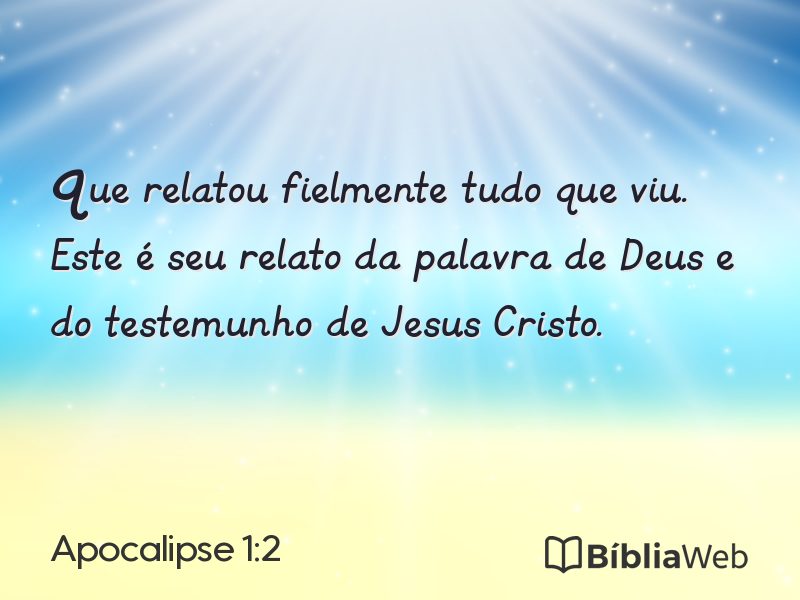 Apocalipse 1:2 em imagem para compartilhar