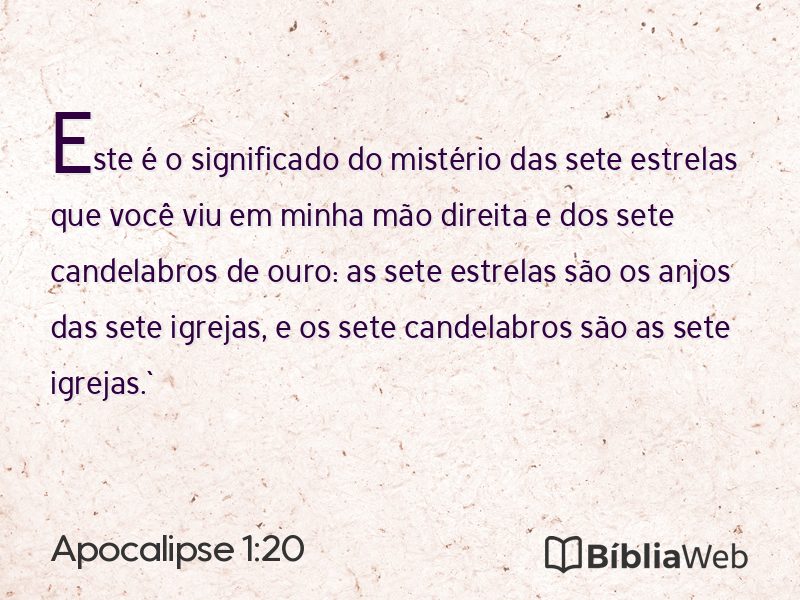 Apocalipse 1:20 em imagem para compartilhar