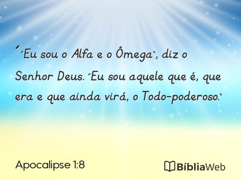 Apocalipse 1:8 em imagem para compartilhar