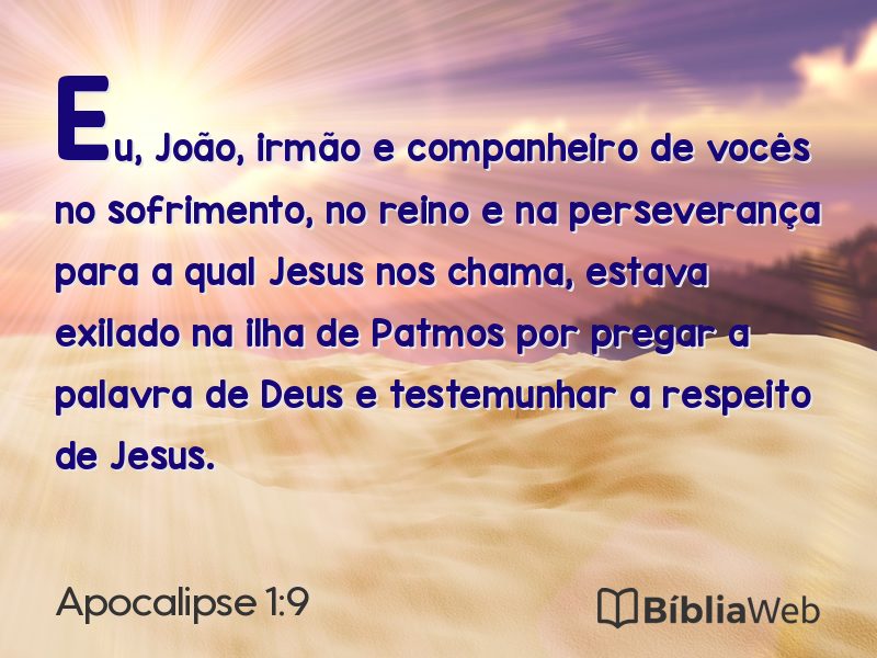 Apocalipse 1:9 em imagem para compartilhar