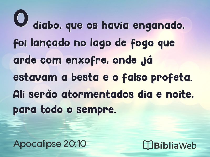 Apocalipse 20:10 em imagem para compartilhar