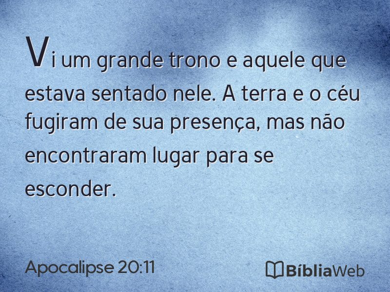 Apocalipse 20:11 em imagem para compartilhar