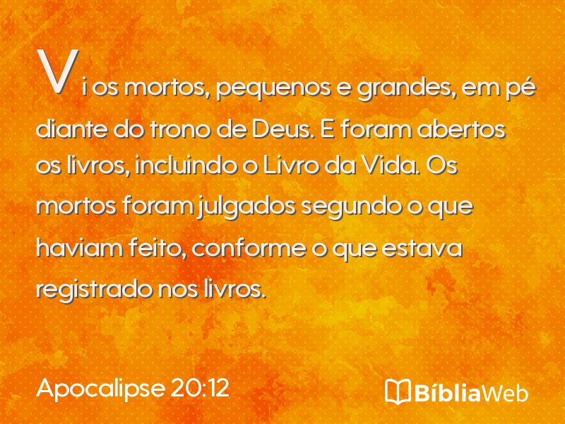 Apocalipse 20:12 em imagem para compartilhar