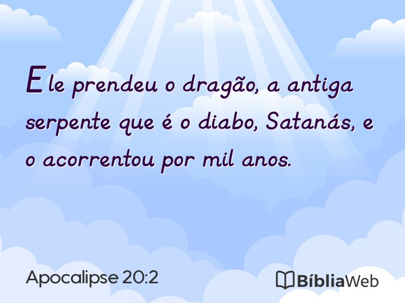 Apocalipse 20:2 em imagem para compartilhar