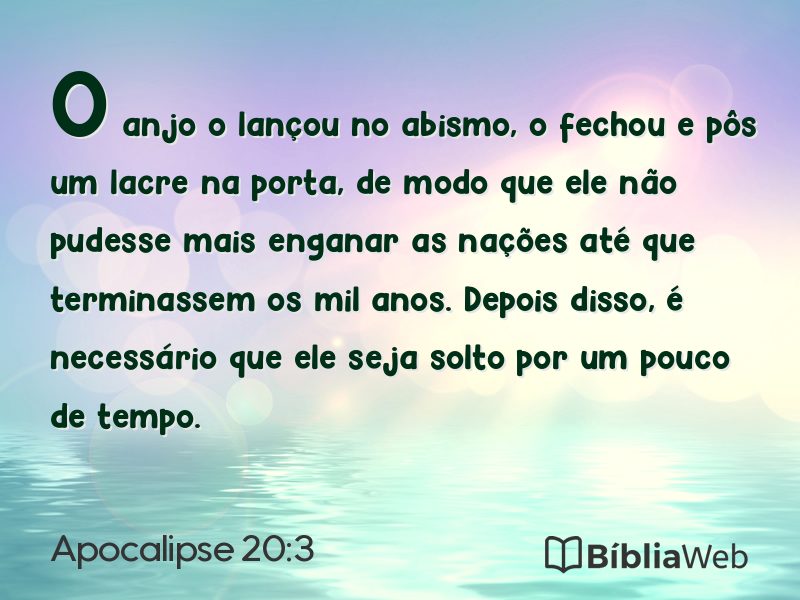Apocalipse 20:3 em imagem para compartilhar