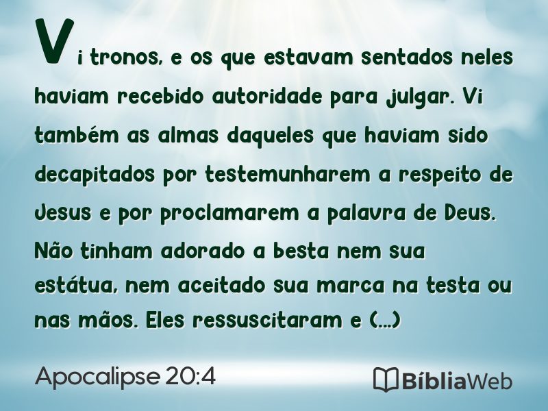 Apocalipse 20:4 em imagem para compartilhar