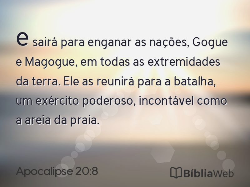 Apocalipse 20:8 em imagem para compartilhar
