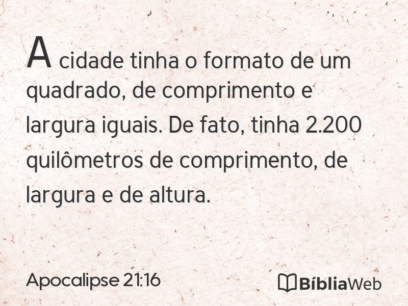 Apocalipse 21:16 em imagem para compartilhar