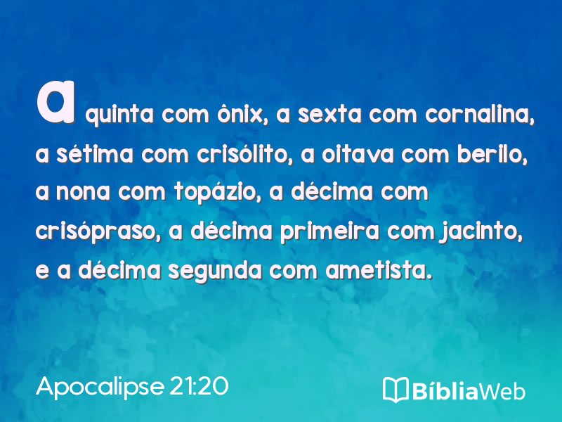 Apocalipse 21:20 em imagem para compartilhar