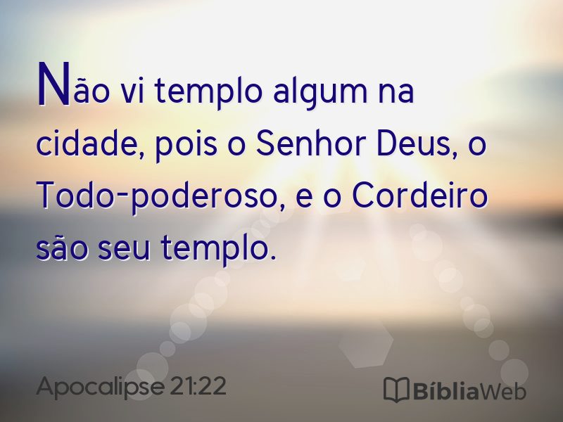 Apocalipse 21:22 em imagem para compartilhar