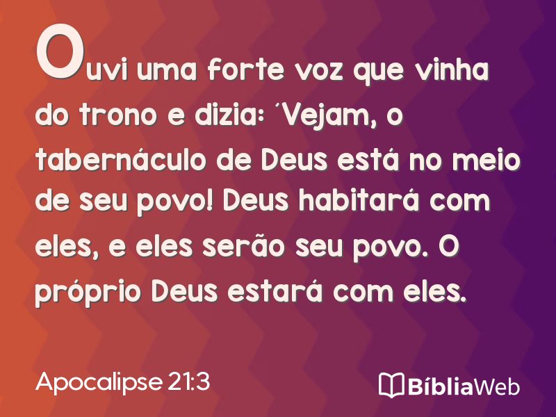 Apocalipse 21:3 em imagem para compartilhar