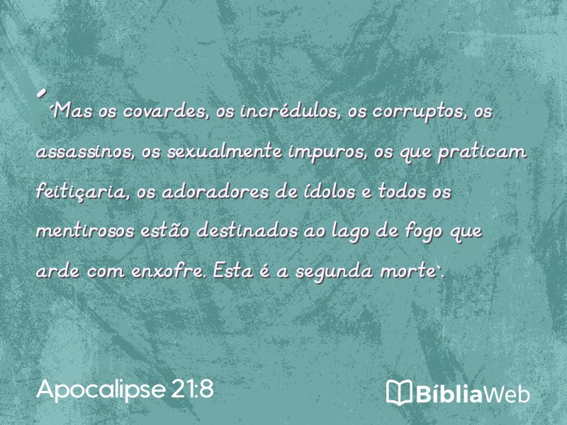 Apocalipse 21:8 em imagem para compartilhar