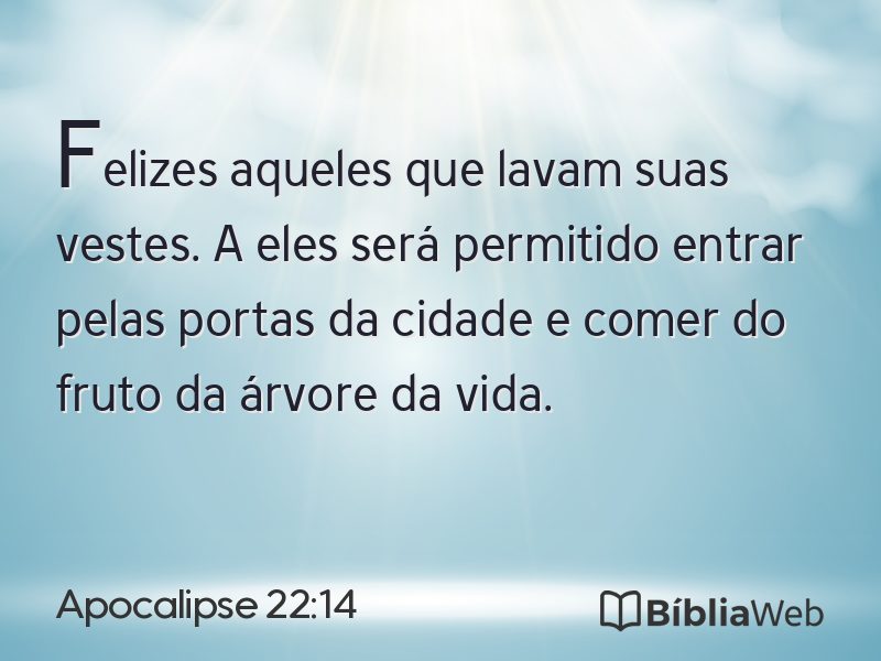Apocalipse 22:14 em imagem para compartilhar