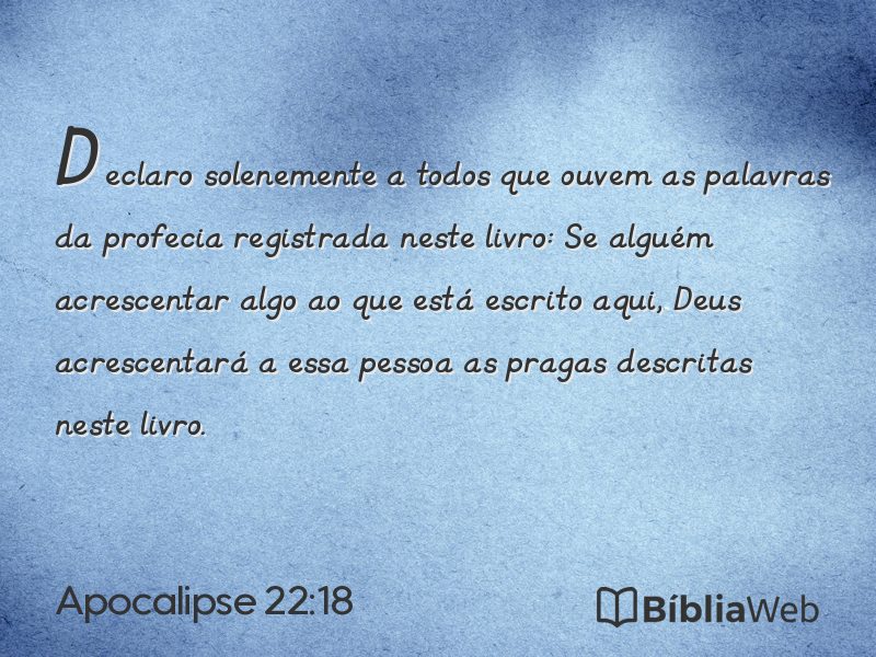 Apocalipse 22:18 em imagem para compartilhar
