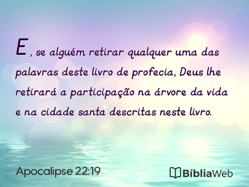 Apocalipse 22:19 em imagem para compartilhar