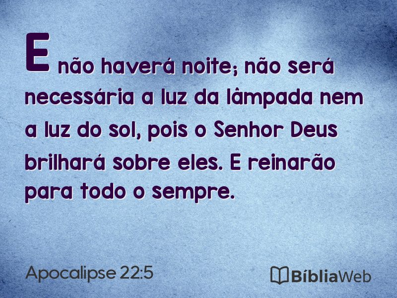 Apocalipse 22:5 em imagem para compartilhar