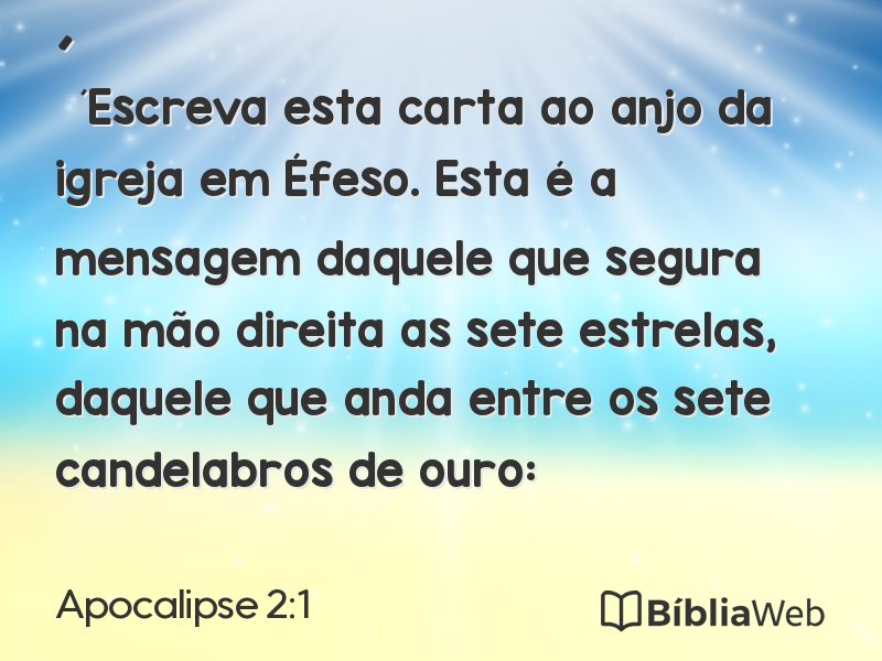 Apocalipse 2:1 em imagem para compartilhar