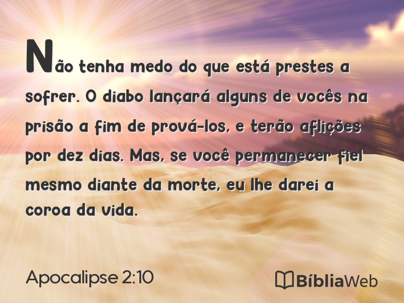 Apocalipse 2:10 em imagem para compartilhar