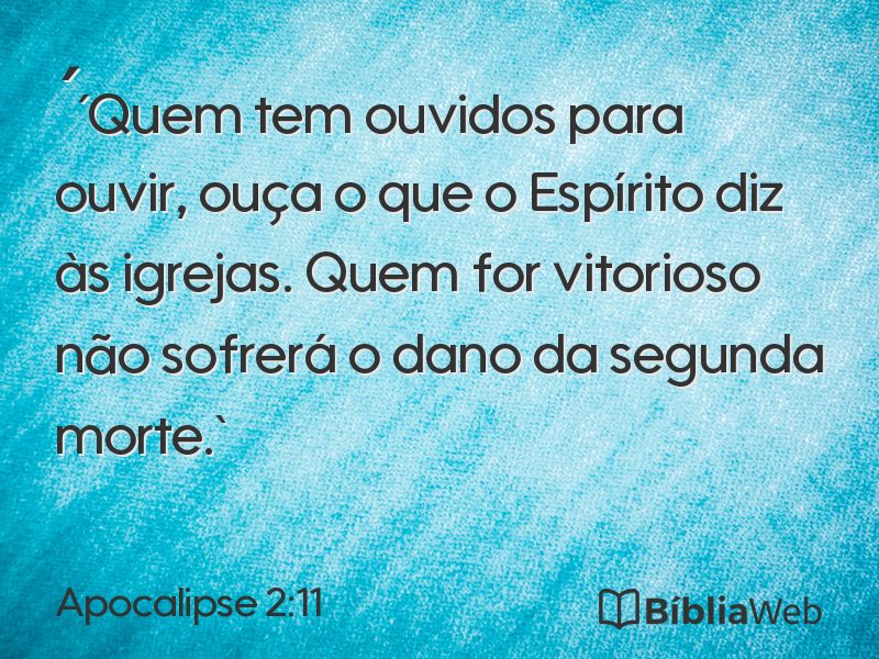 Apocalipse 2:11 em imagem para compartilhar