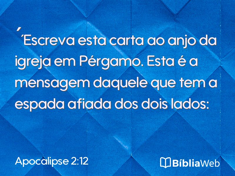 Apocalipse 2:12 em imagem para compartilhar