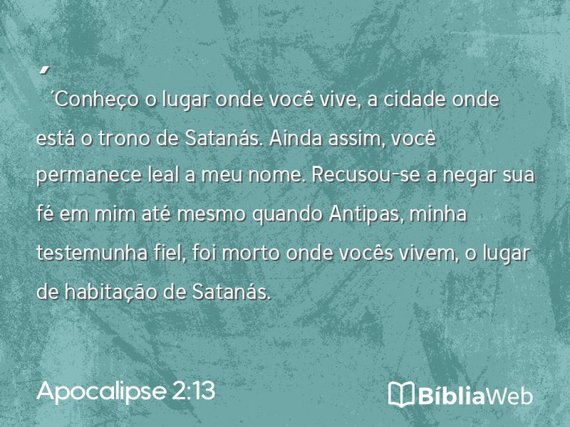 Apocalipse 2:13 em imagem para compartilhar