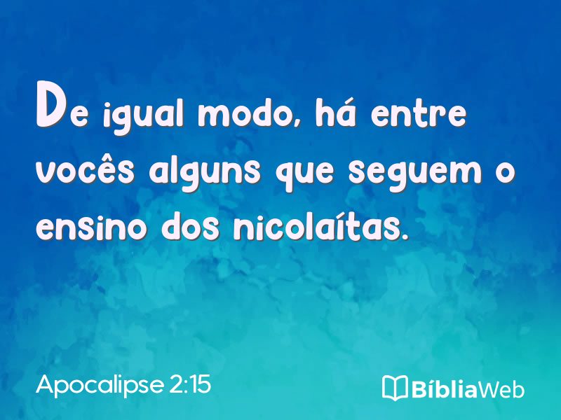 Apocalipse 2:15 em imagem para compartilhar