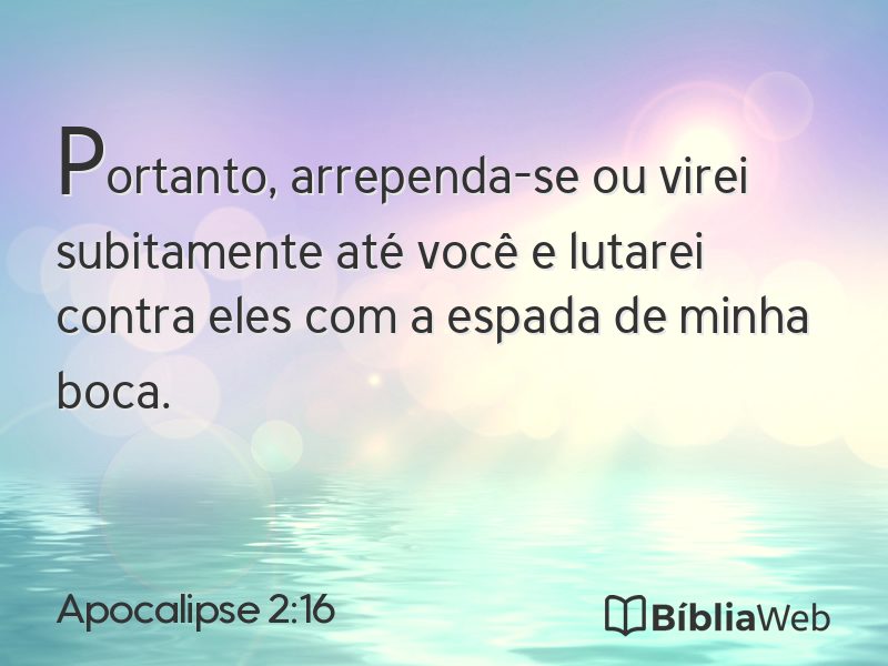 Apocalipse 2:16 em imagem para compartilhar