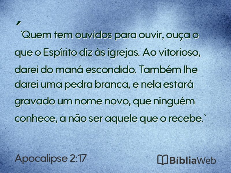 Apocalipse 2:17 em imagem para compartilhar