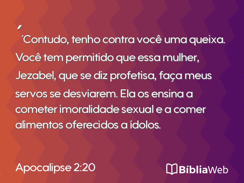 Apocalipse 2:20 em imagem para compartilhar