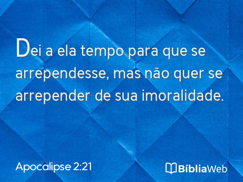 Apocalipse 2:21 em imagem para compartilhar