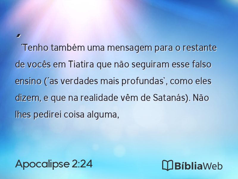 Apocalipse 2:24 em imagem para compartilhar