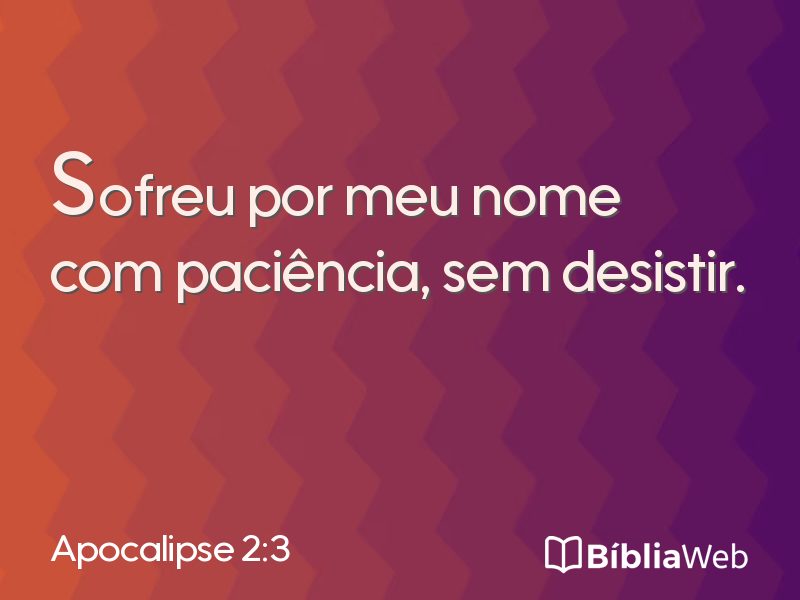 Apocalipse 2:3 em imagem para compartilhar