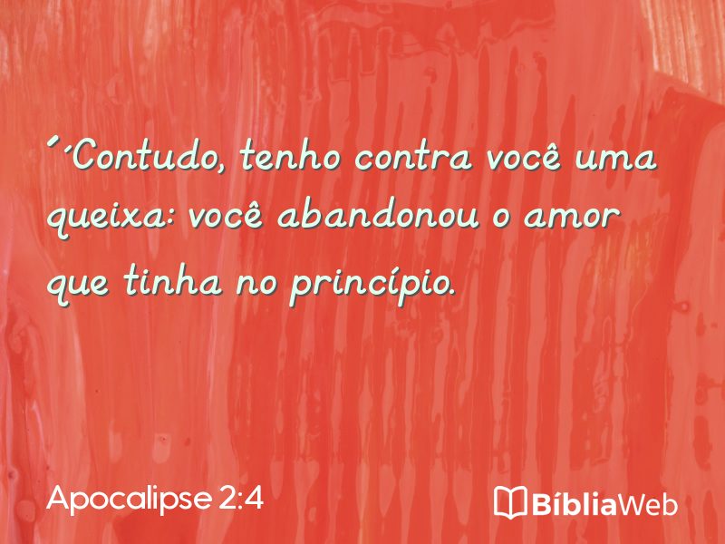Apocalipse 2:4 em imagem para compartilhar