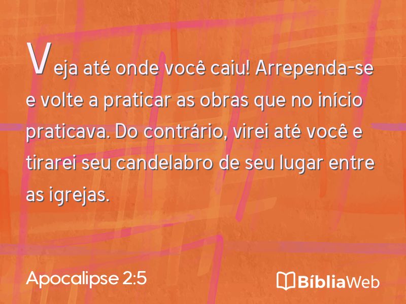 Apocalipse 2:5 em imagem para compartilhar
